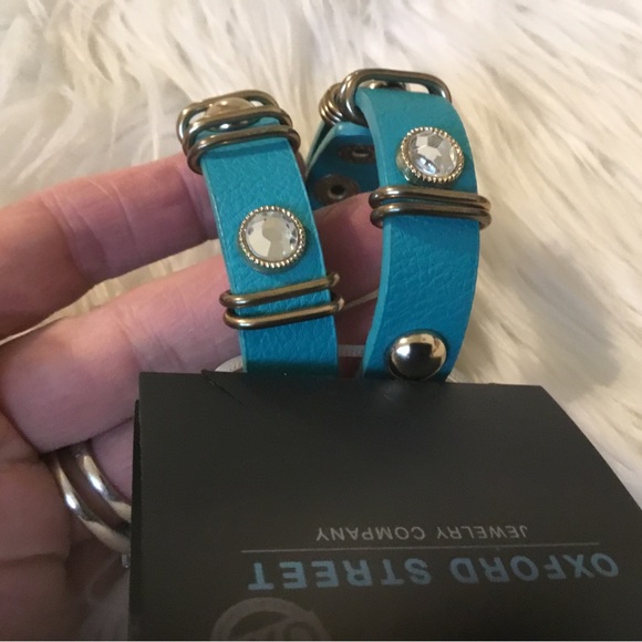 NWT Oxford Street Aqua & Clear Stone Wrap Bracelet. - Picture 9 of 10
